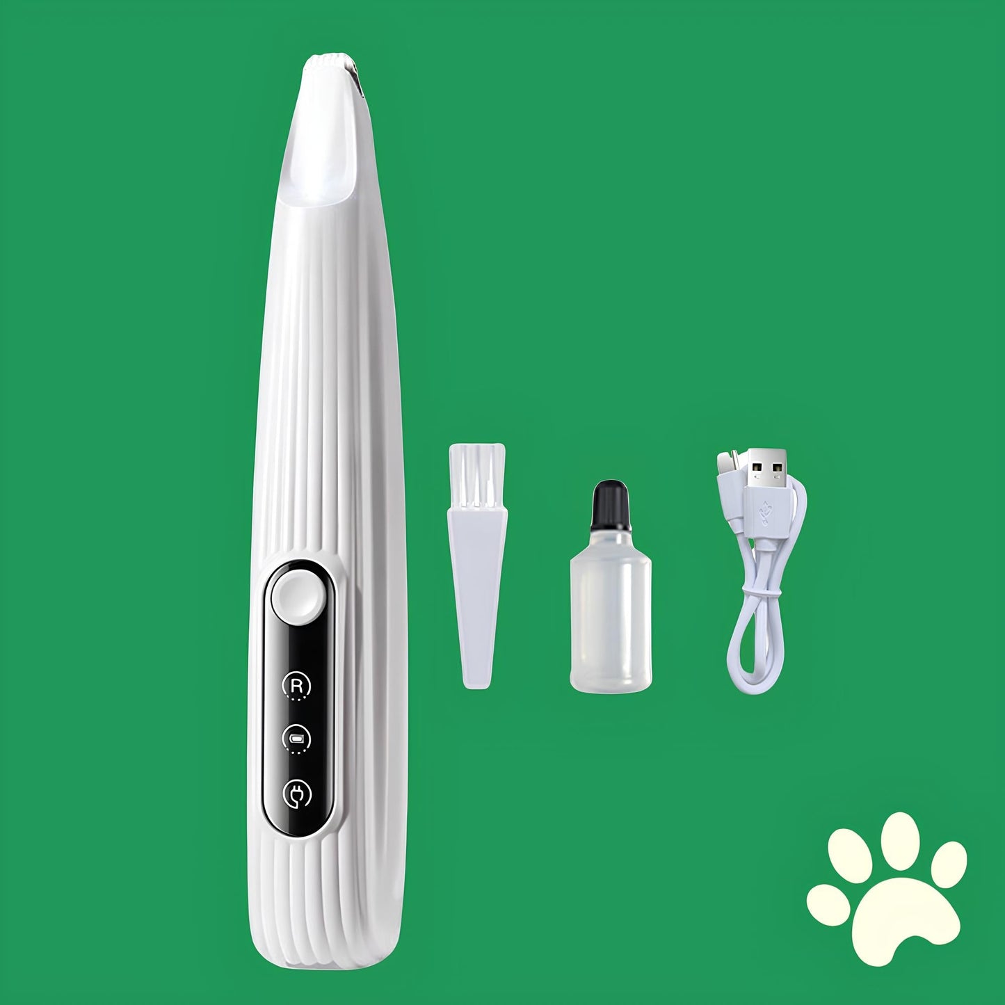 Tondeuse électrique blanche pour pattes de chien avec accessoires