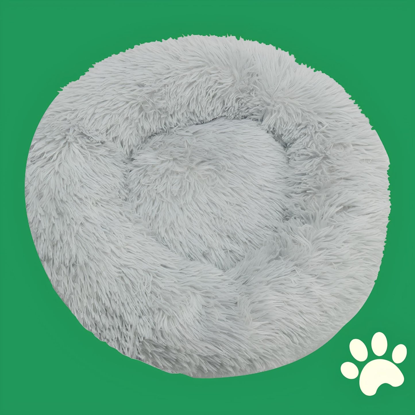 Lit rond moelleux pour chien ou chat gris doux et épaisse