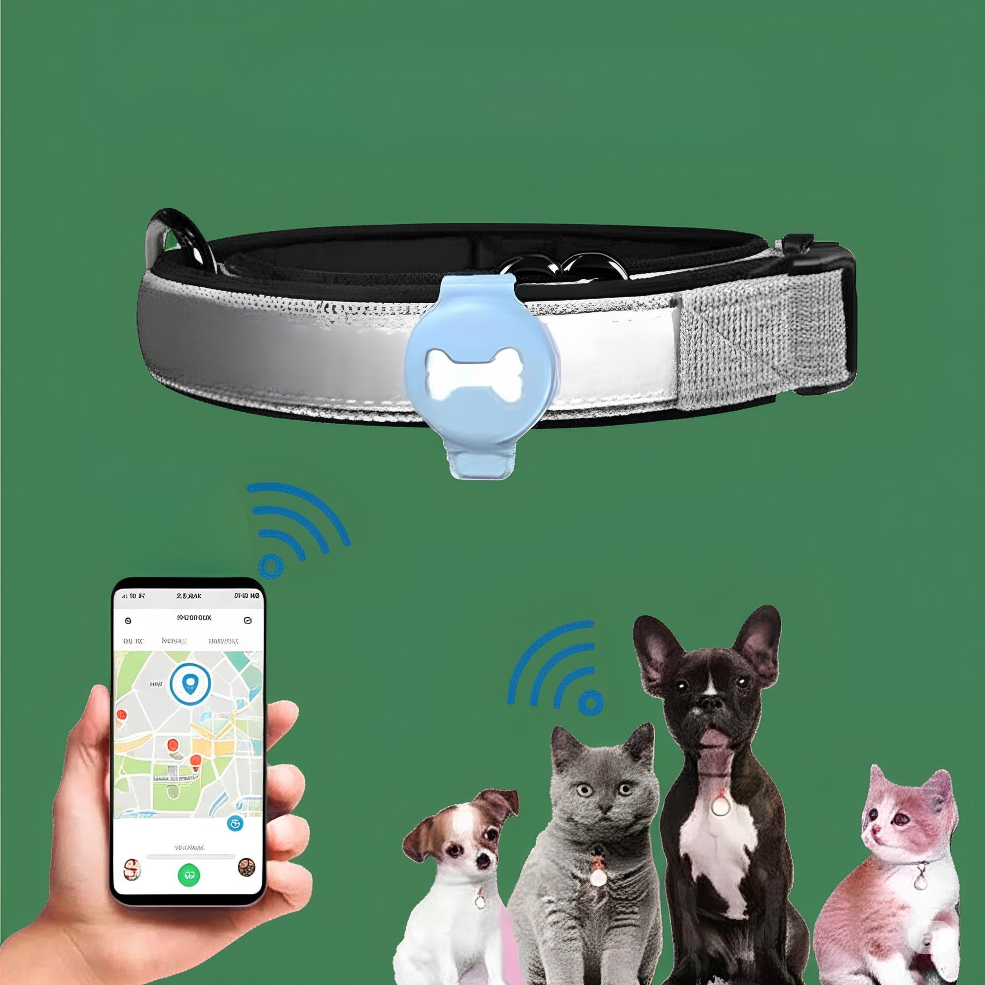 Collier GPS intelligent pour chiens et chats, 